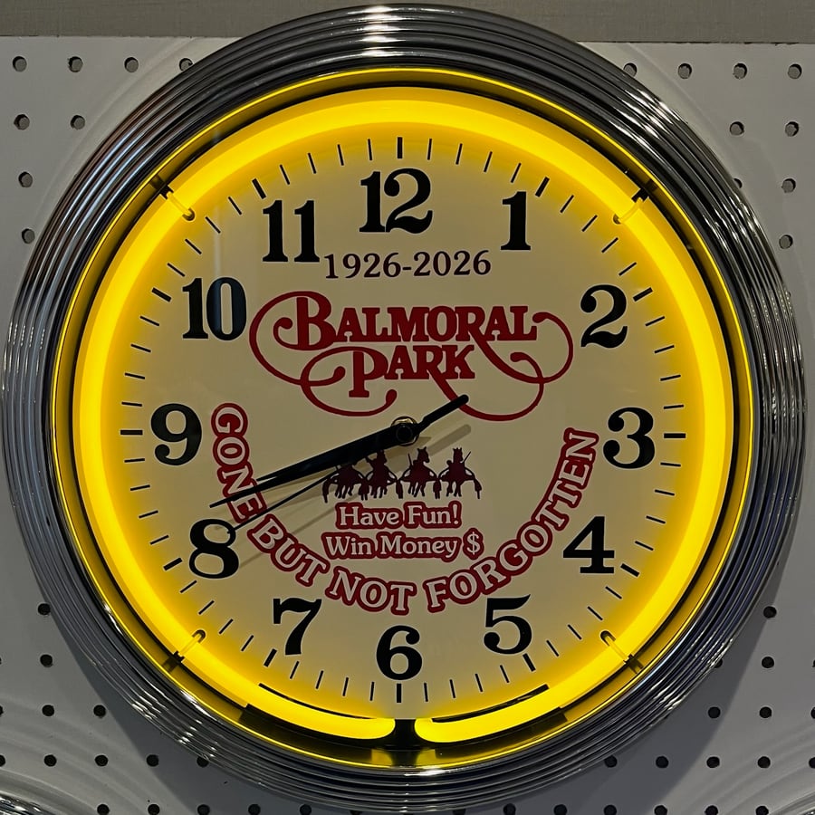 Balmoral Park · 1926 to 2026 · yellow glow