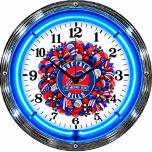 Buffalo Bills neon clock