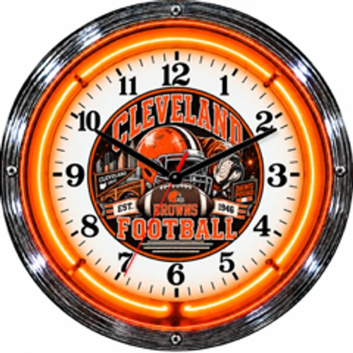 Cleveland Browns neon clock