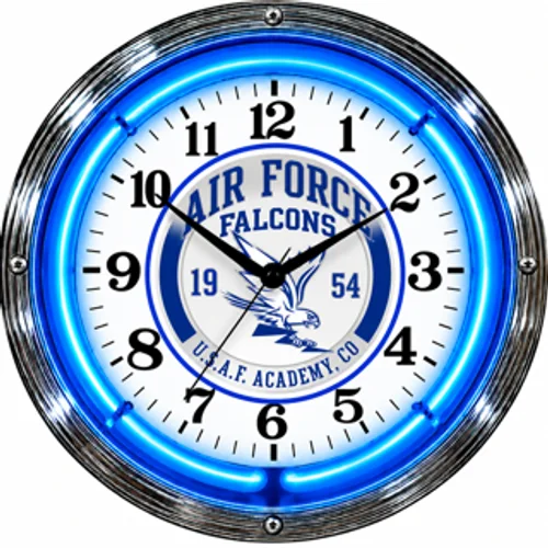 Air Force Falcons neon clock