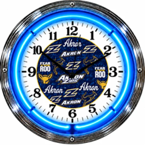 Akron Zips neon clock