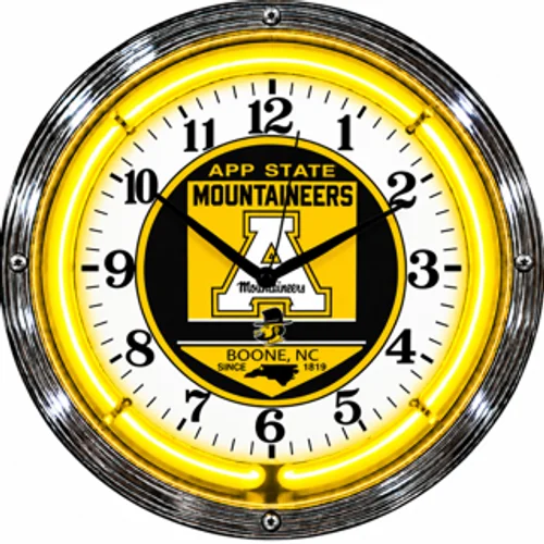 App State Mountaineers neon clock
