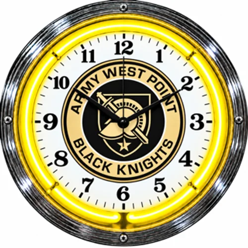 Army Black Knights neon clock