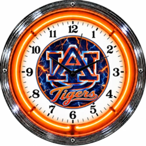 Auburn Tigers neon clock