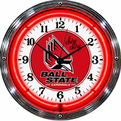 Ball State Cardinals neon clock