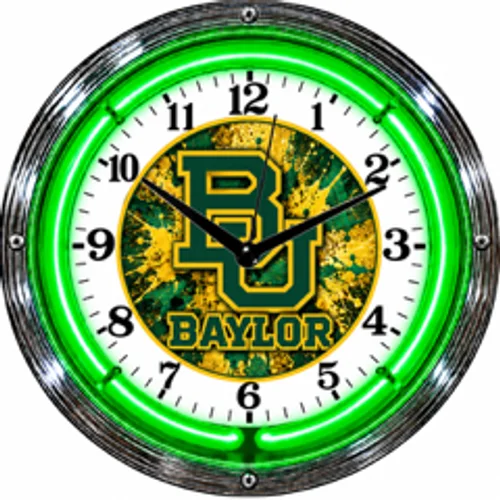 Baylor Bears neon clock