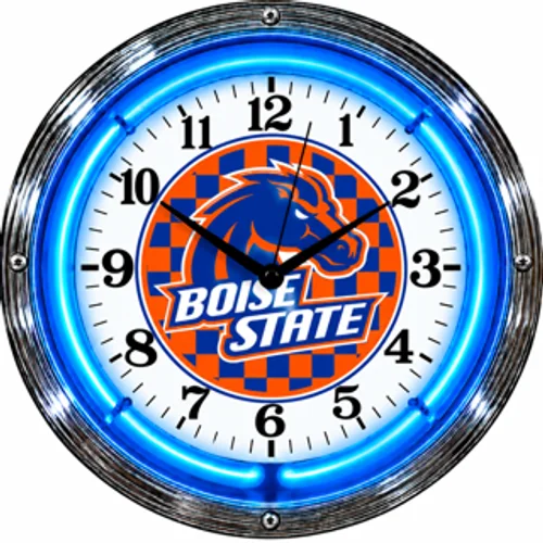Boise State Broncos neon clock