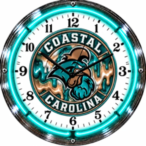 Coastal Carolina Chanticleers neon clock