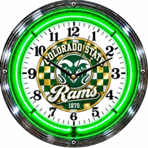 Colorado State Rams neon clock