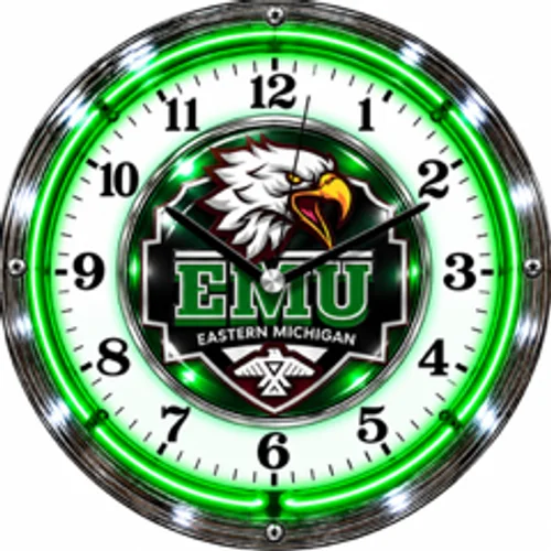Eastern Michigan Eagles neon clock