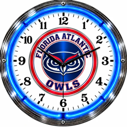 Florida Atlantic Owls neon clock