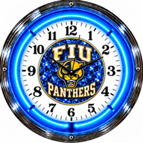 Florida International Panthers neon clock