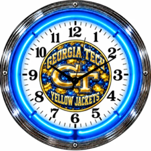 Georgia Tech Yellow Jackets neon clock