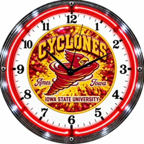 Iowa State Cyclones neon clock