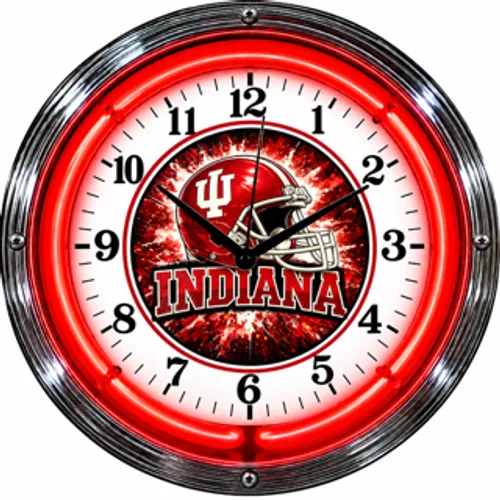 Indiana Hoosiers neon clock