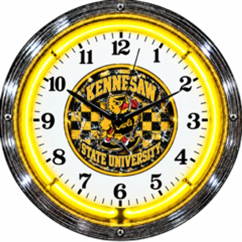 Kennesaw State Owls neon clock