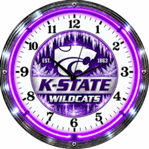 Kansas State Wildcats neon clock