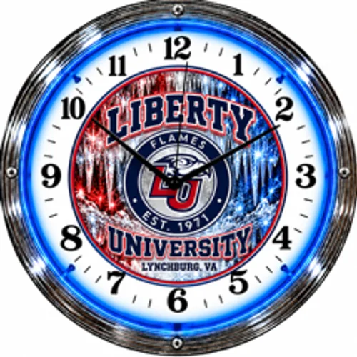 Liberty Flames neon clock