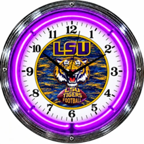 LSU Tigers neon clock