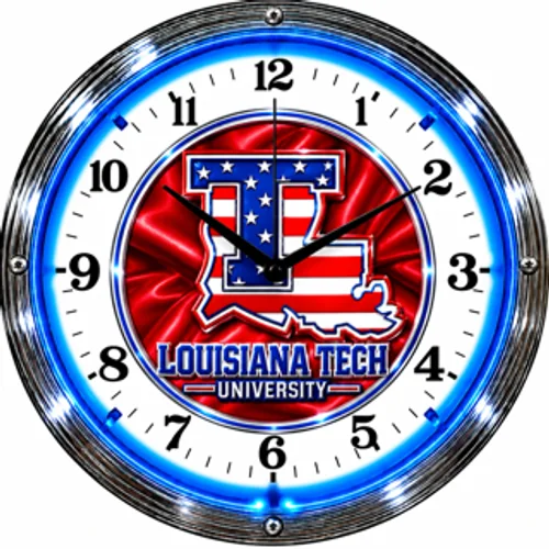 Louisiana Tech Bulldogs neon clock