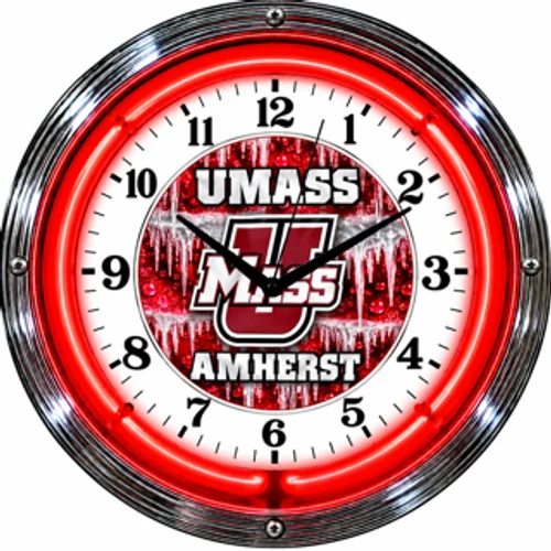 Massachusetts Minutemen neon clock