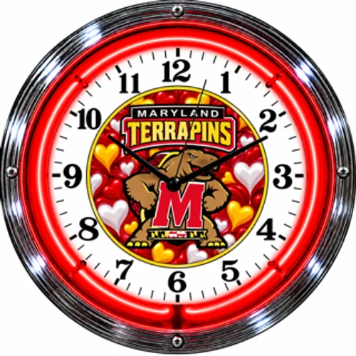 Maryland Terrapins neon clock
