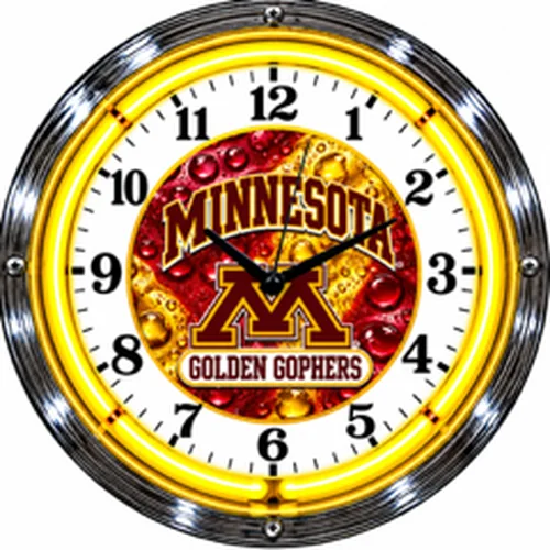 Minnesota Golden Gophers neon clock