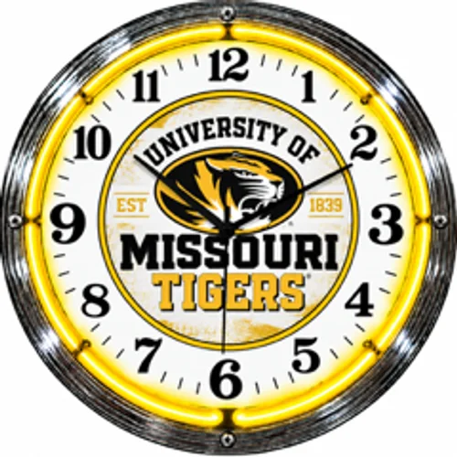 Missouri Tigers neon clock