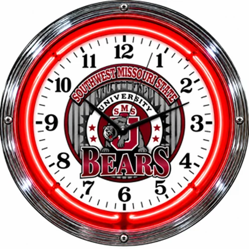 Missouri State Bears neon clock