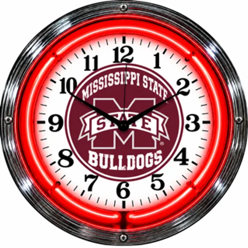 Mississippi State Bulldogs neon clock