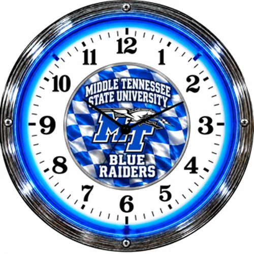 Middle Tennessee Blue Raiders neon clock