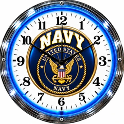 Navy Midshipmen neon clock