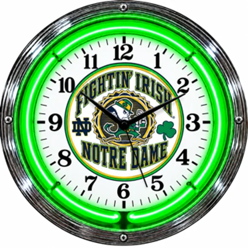 Notre Dame Fighting Irish neon clock