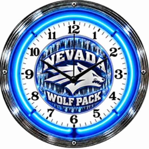 Nevada Wolf Pack neon clock