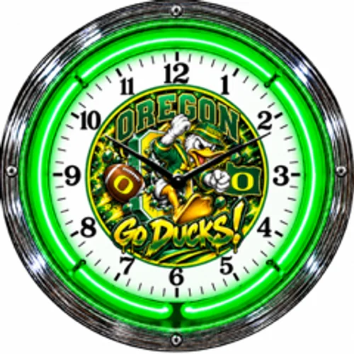 Oregon Ducks neon clock