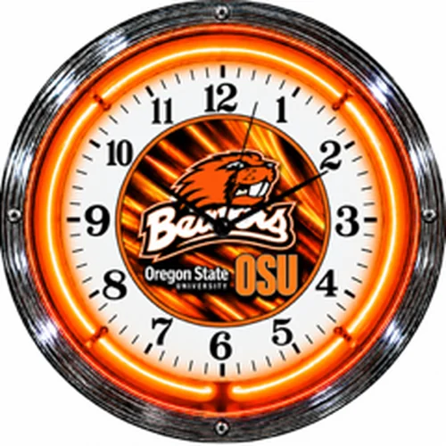 Oregon State Beavers neon clock
