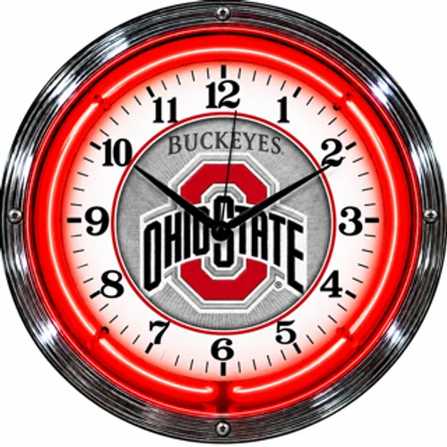 Ohio State Buckeyes neon clock