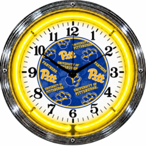 Pittsburgh Panthers neon clock