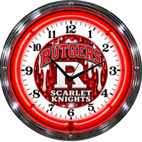 Rutgers Scarlet Knights neon clock