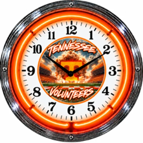 Tennessee Volunteers neon clock