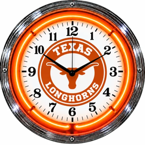 Texas Longhorns neon clock