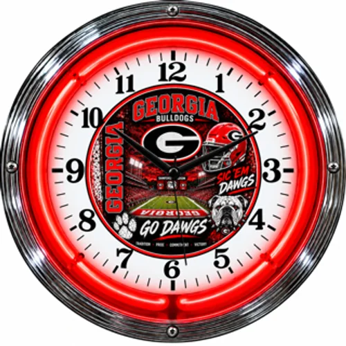 Georgia Bulldogs neon clock