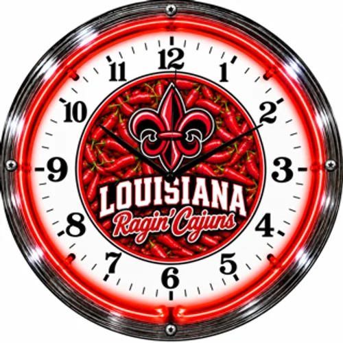 Louisiana Ragin' Cajuns neon clock