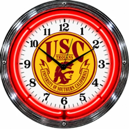 USC Trojans neon clock