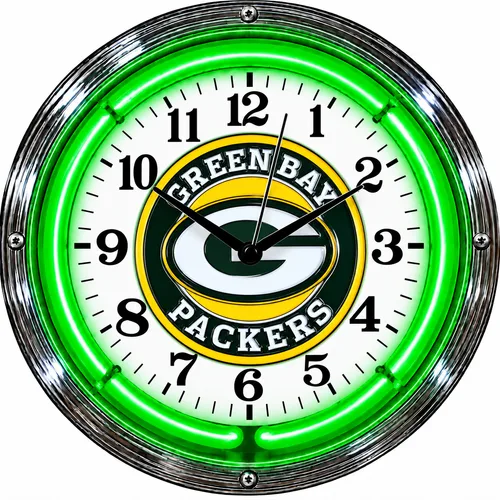 Green Bay Packers neon clock
