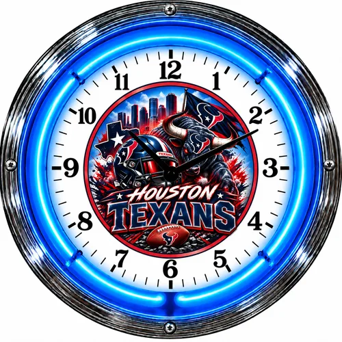 Houston Texans neon clock