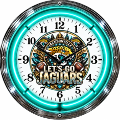 Jacksonville Jaguars neon clock