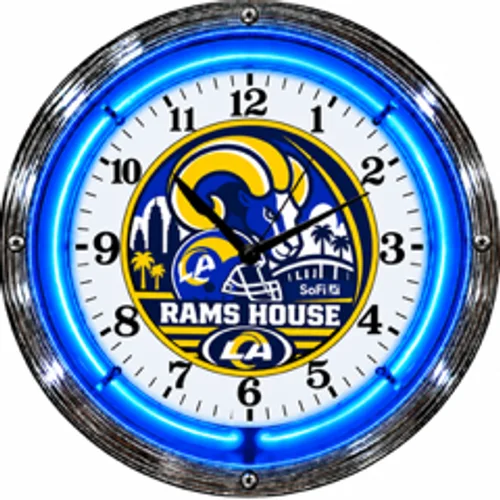 Los Angeles Rams neon clock