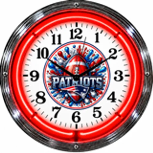 New England Patriots neon clock