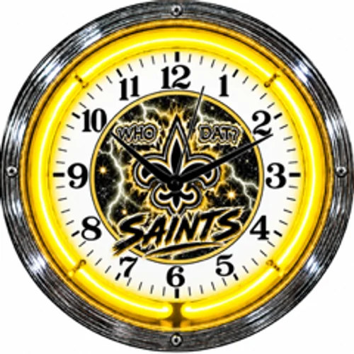 New Orleans Saints neon clock